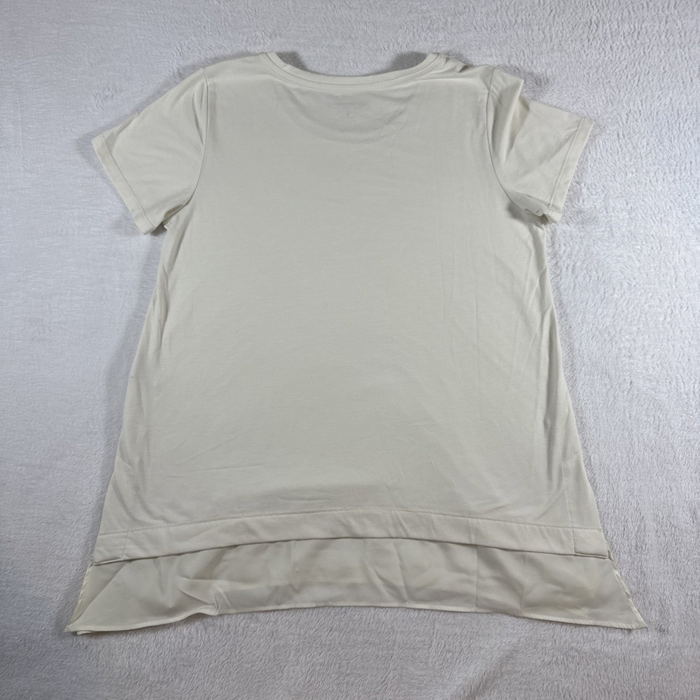 SOFT SURROUNDINGS WOMAN M ivory stretch short sleeve SOFT KNIT TEE Willa - Picture 9 of 10
